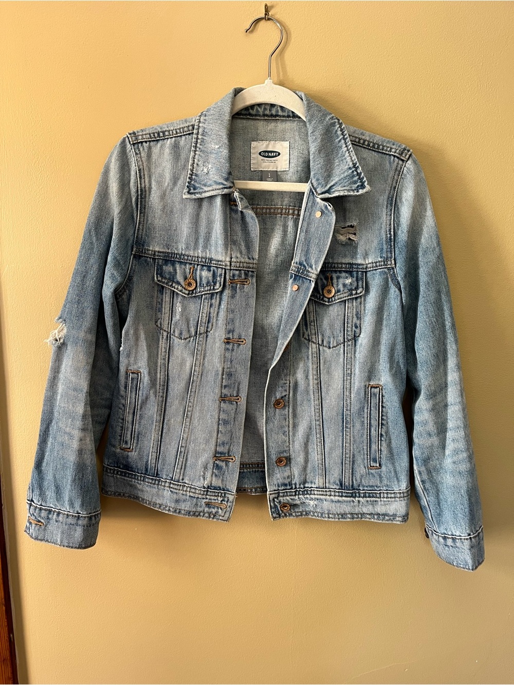 Old Navy Light Blue Distressed Denim Jacket